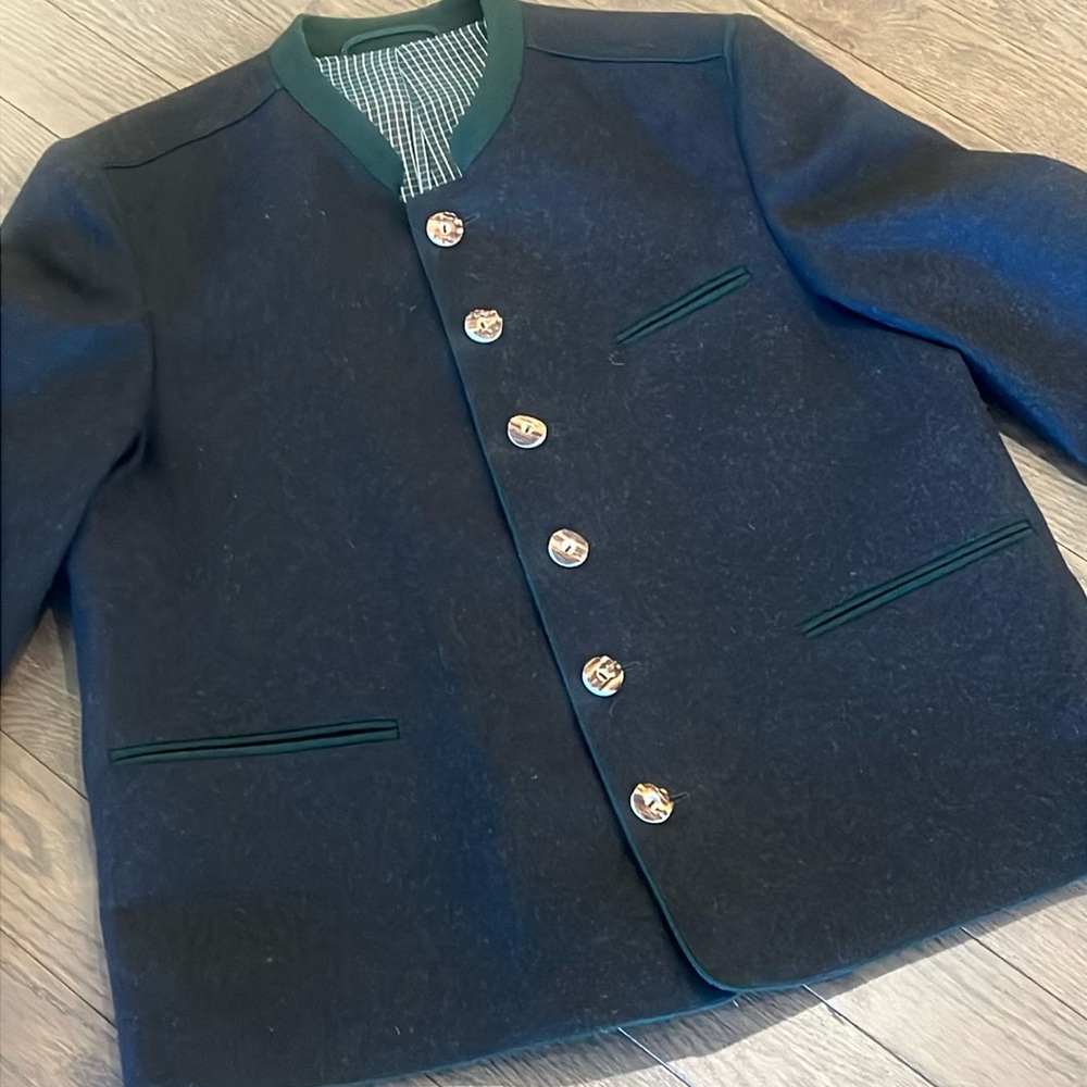 Manufaktur Grasegger traditional costume janker Sz 52 Alpine Classic Wool Jacket